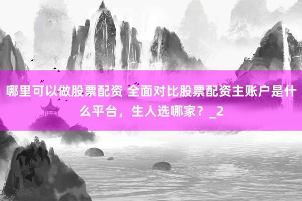 哪里可以做股票配资 全面对比股票配资主账户是什么平台，生人选哪家？_2